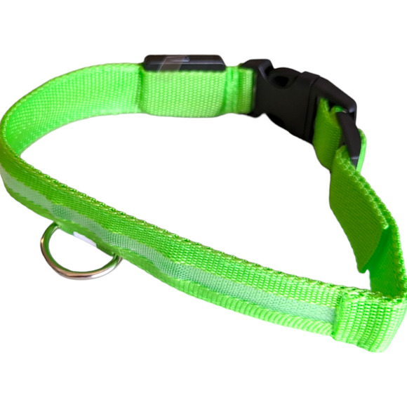 Light up Dog Collar, LED Waterproof Light Adjustable Reflective Flashing Glowing - Picture 1 of 7